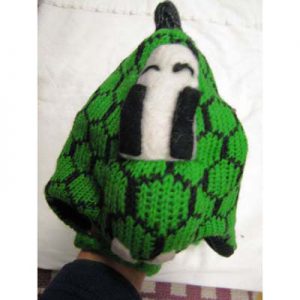 Fish Green Animal Hat Knitted 100% Wool With Real Fleece Lining!!!
