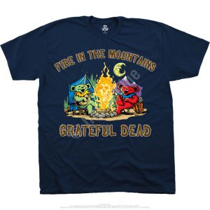 Grateful Dead Fire In The Mountain Navy T-Shirt-0