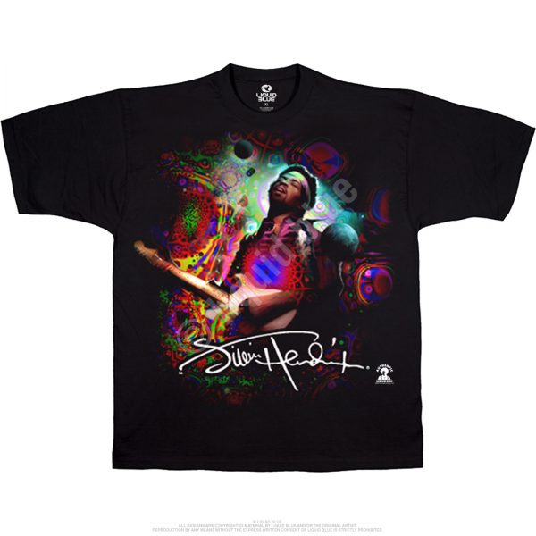 Jimi Hendrix Angel Black Athletic T-Shirt-0