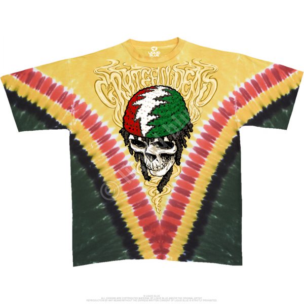 Grateful Dead Rasta Dead Vdye Tie Dye T-Shirt-0