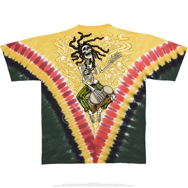 Grateful Dead Rasta Dead Vdye Tie Dye T-Shirt-3370
