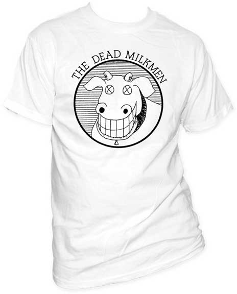 Dead Milkmen Cow Logo White T-Shirt-0