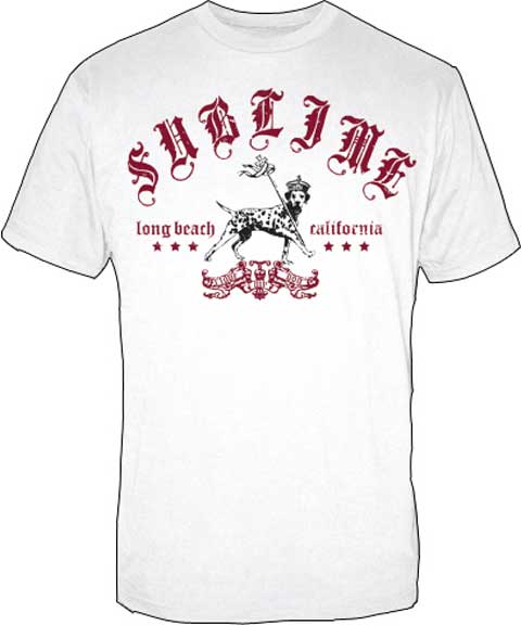 Sublime Lou Dog Red And White T-Shirt-0