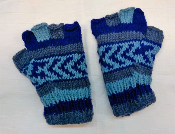 Wool Fingerless Cut Off Gloves With Fleece Lining-0