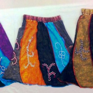Rib Cotton Sinker Panel Skirt Embroidered -0