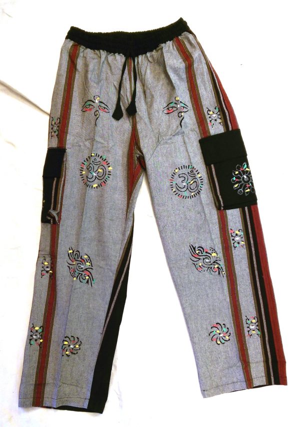 Shyama Cotton Cargo Pants With Pockets, Drawstring & Printed Design