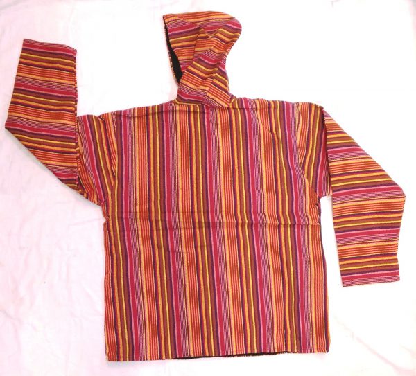 Gheri Cotton Button Neck Baja Pullover Anorak With Fleece Lining-4382