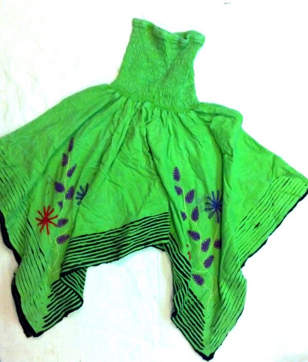 Green Bobbin Skirt or Dress Convertible Razor Cut Design