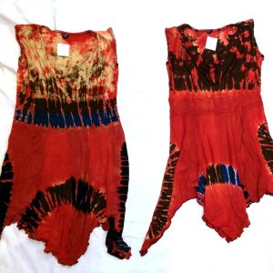 Scoop Neck Tie Dye Rayon Spandex Dress