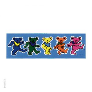 Grateful Dead Dancing Bears Blue Background Bumper Sticker