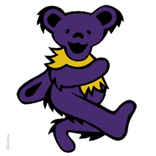 Grateful Dead Purple Bear Diecut Sticker