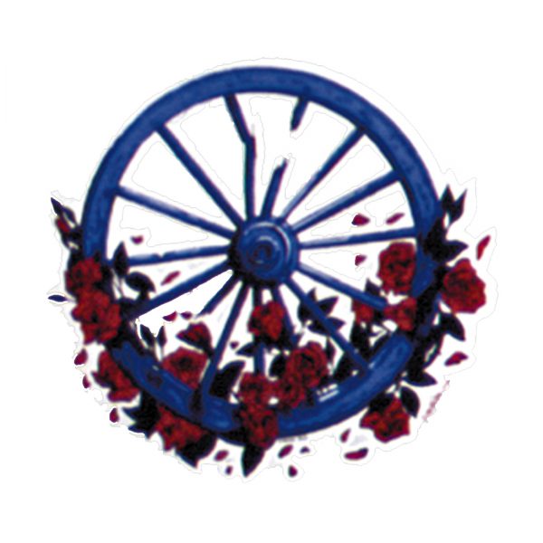 Grateful Dead Wheel & Roses Window Sticker
