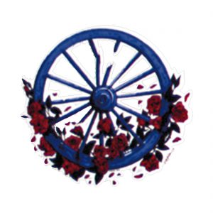 Grateful Dead Mini Wheel & Roses Window Sticker