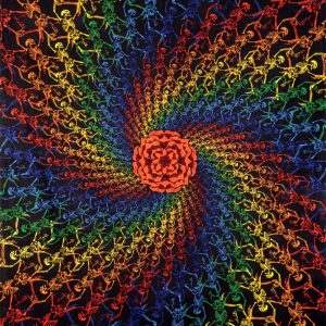 Grateful Dead Rainbow Skeletons Spiral 3-D Tapestry 60x90-0