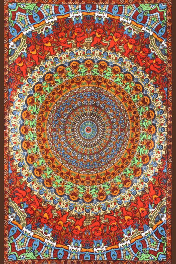 Grateful Dead Bear Vibrations 3-D Tapestry 60x90-0