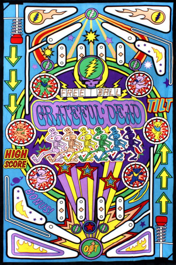 Grateful Dead Pinball Machine 3-D Tapestry 60x90-0