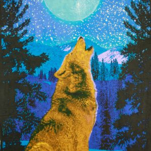 Glow in the Dark Wolf 3-D Tapestry 60x90 -0