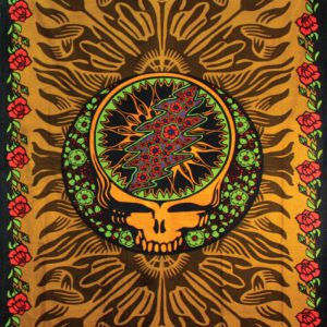 Grateful Dead Brown SYF & Roses Mini 3-D Tapestry 30x45-0