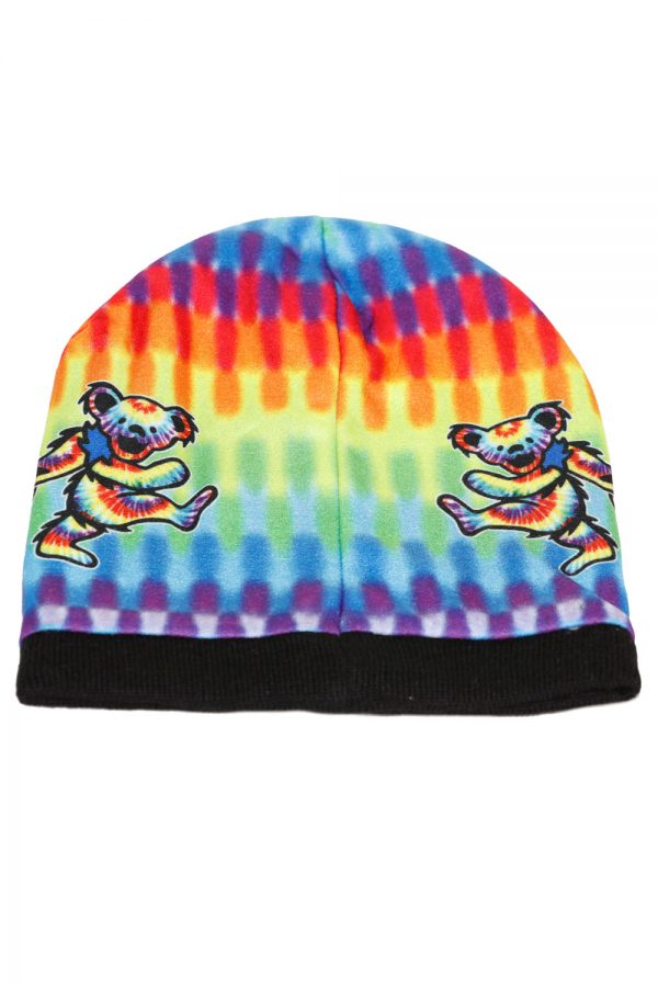Grateful Dead Knit Beanie Hat - Tie Dye Bears Back