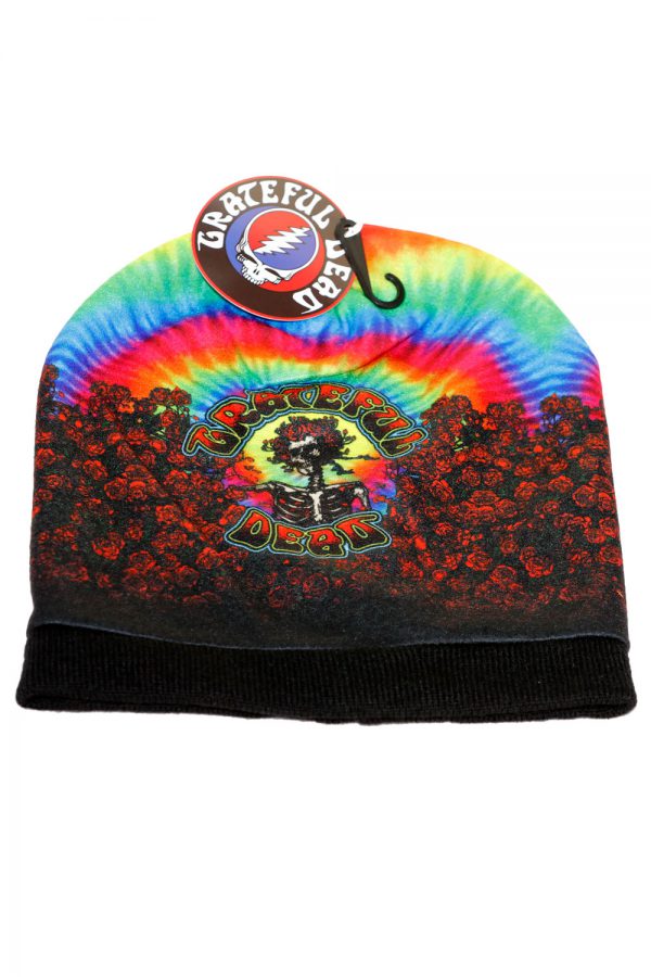 Grateful Dead Knit Beanie Hat-Tie Dye Bertha Front
