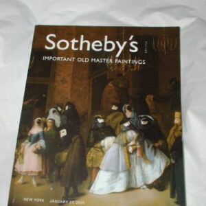 Important Old Master Paintings - Sotheby's New York, January 27, 2005 - Sale #NO8061 (ART AUCTION CATALOGUE) [Paperback] Sotheby's and Color Plates